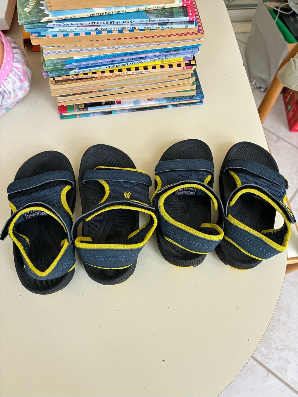 Teva Kids Black Sandals with Yellow Trim